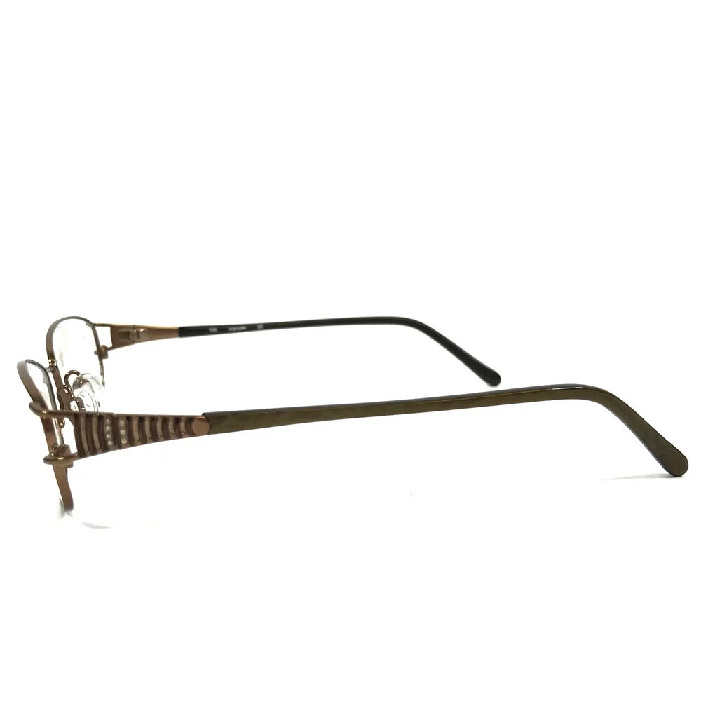 Marcolin Eyeglasses Frames MA7301 Col. 045 Brown Green Oval Crystals 53-16-135